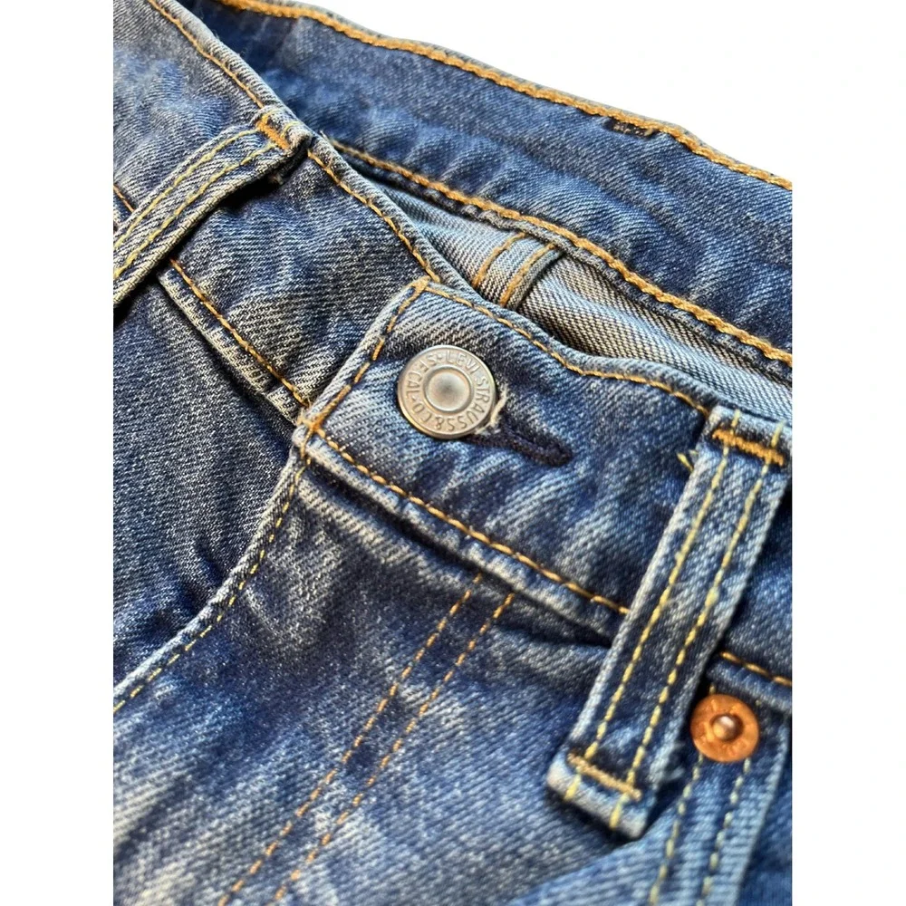 Levi's Men's 505 Straight Leg Jeans W32 L32 Medium Wash Western Utility Midrise